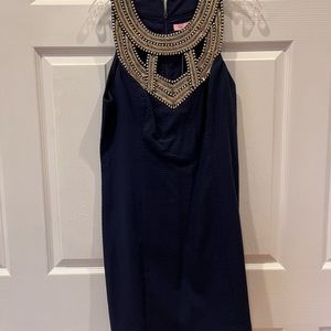 Lily Pulitzer Navy Carlton Shift Dress-size 10